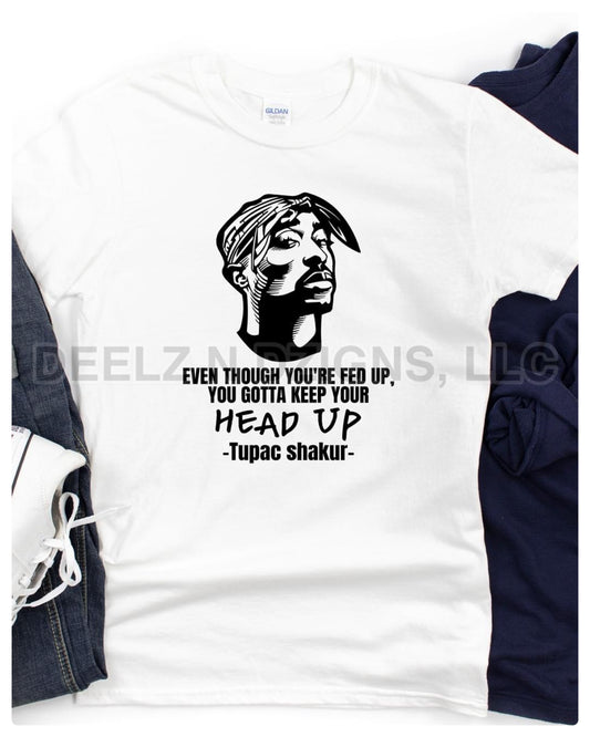 Gotta Keep Your Head Up-Black Print Tee